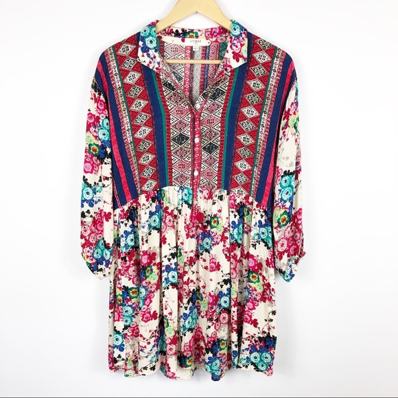 Umgee Tops - Umgee Long Sleeve Boho Tunic/Dress Size S